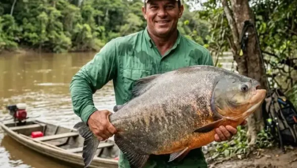 como pegar um tamba de 30kg - Pescador segurando peixe gigante